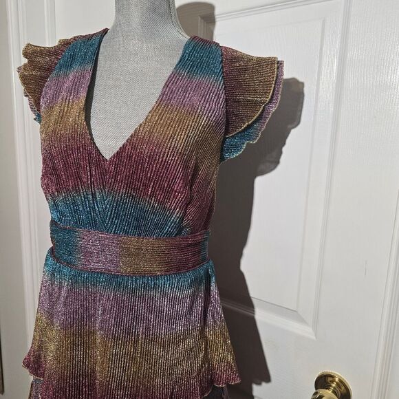 SAYLOR Marika Metaliic Tiered Maxi Dress - Picture 5 of 8